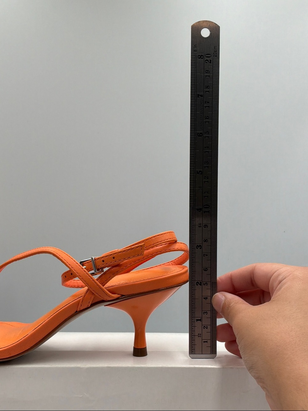 SCHUTZ Bright Orange Strappy Kitten Heel Sandals - Picture 5 of 6